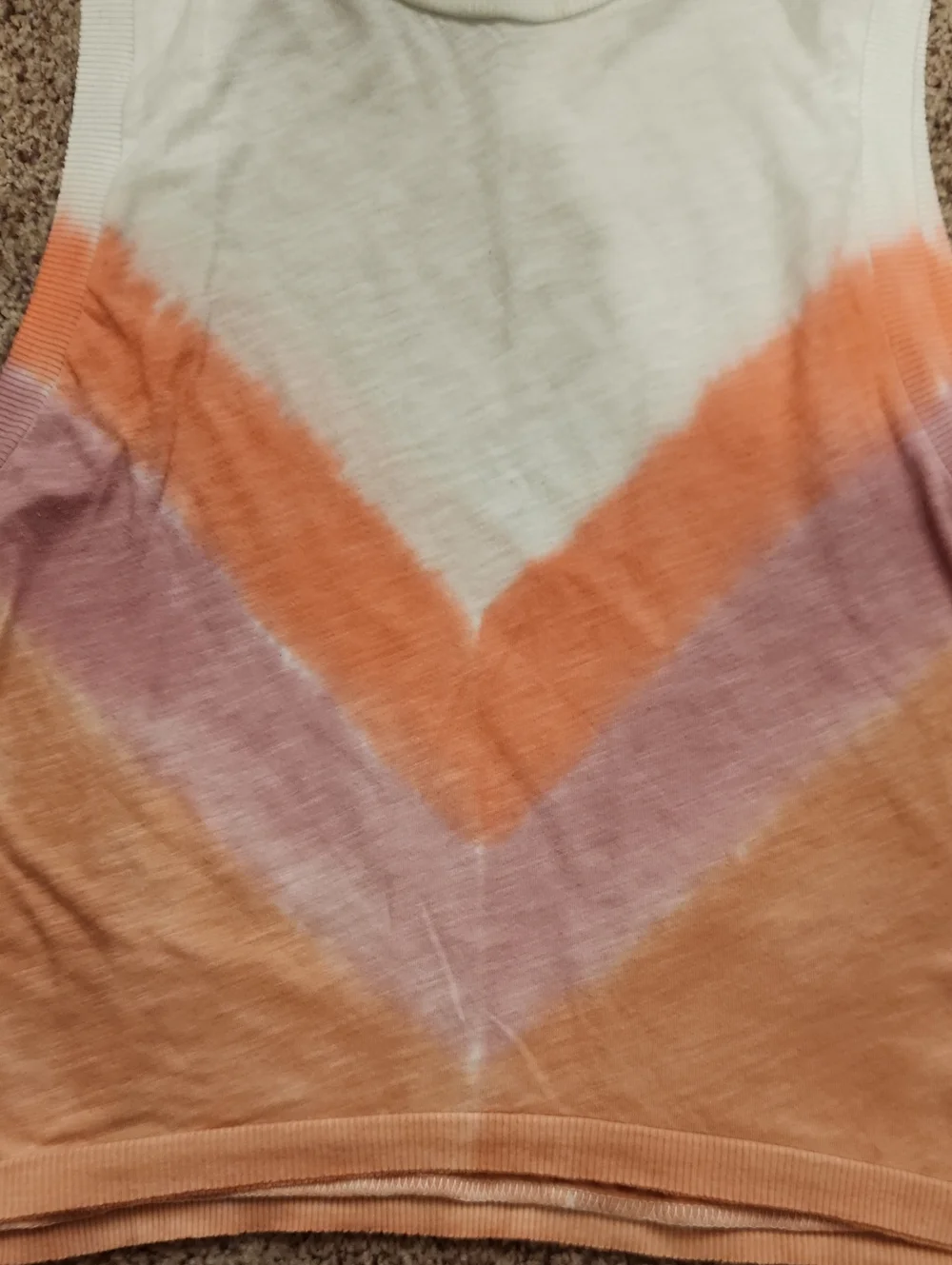 Free People Movement Sleeveless Tie-Dye Crop Top - White, Peach & Lilac Size S